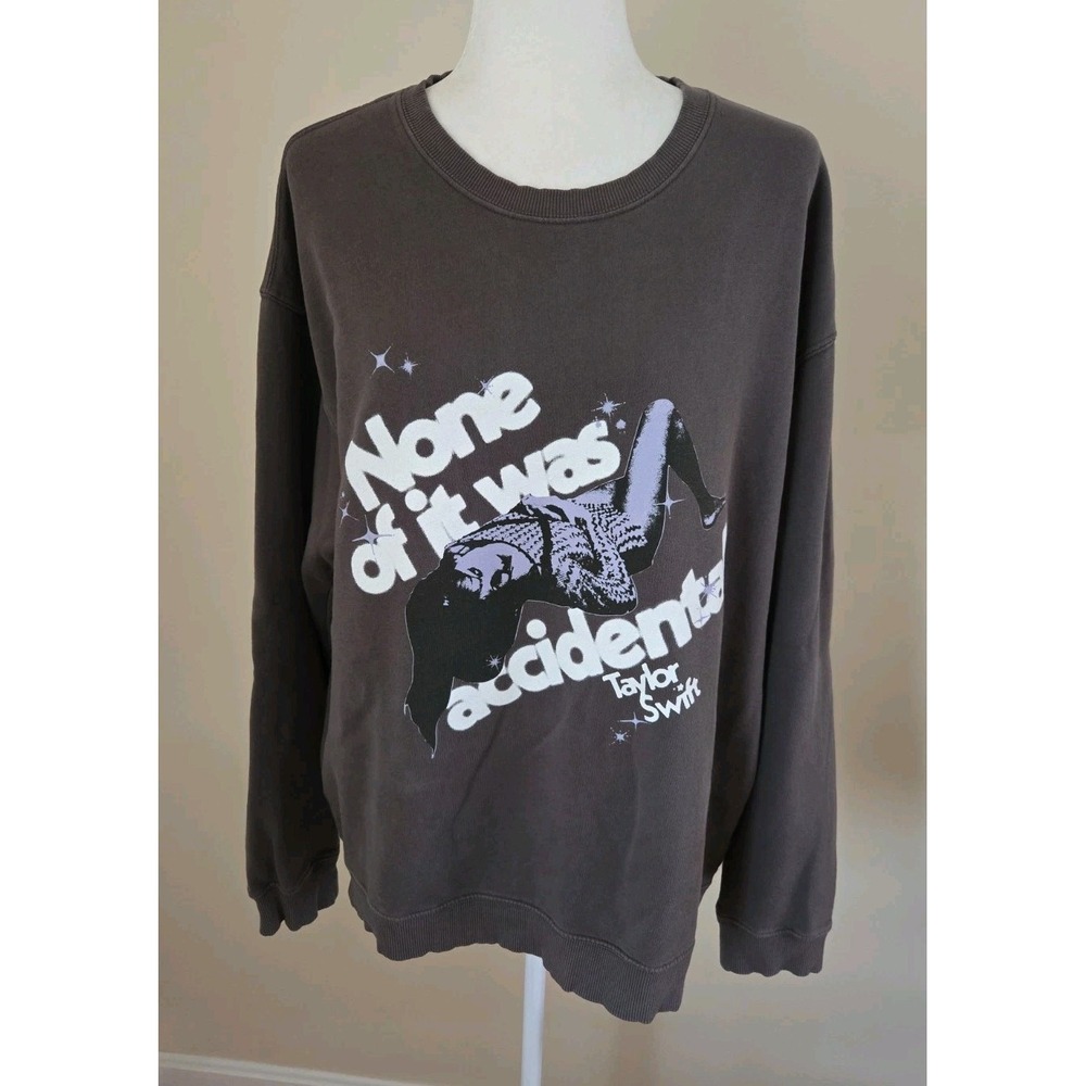 Taylor Swift Midnights None Of It Was Accidental Sweatshirt X-Large Gray